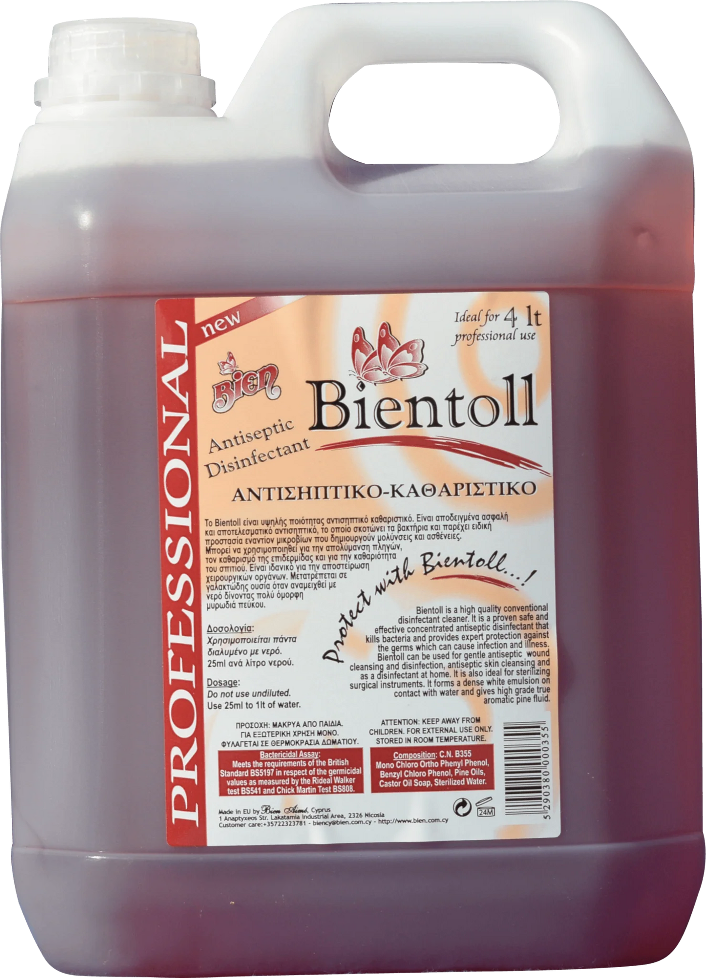 Bientoll Antiseptic Concentrated Disinfectant 4ltrs