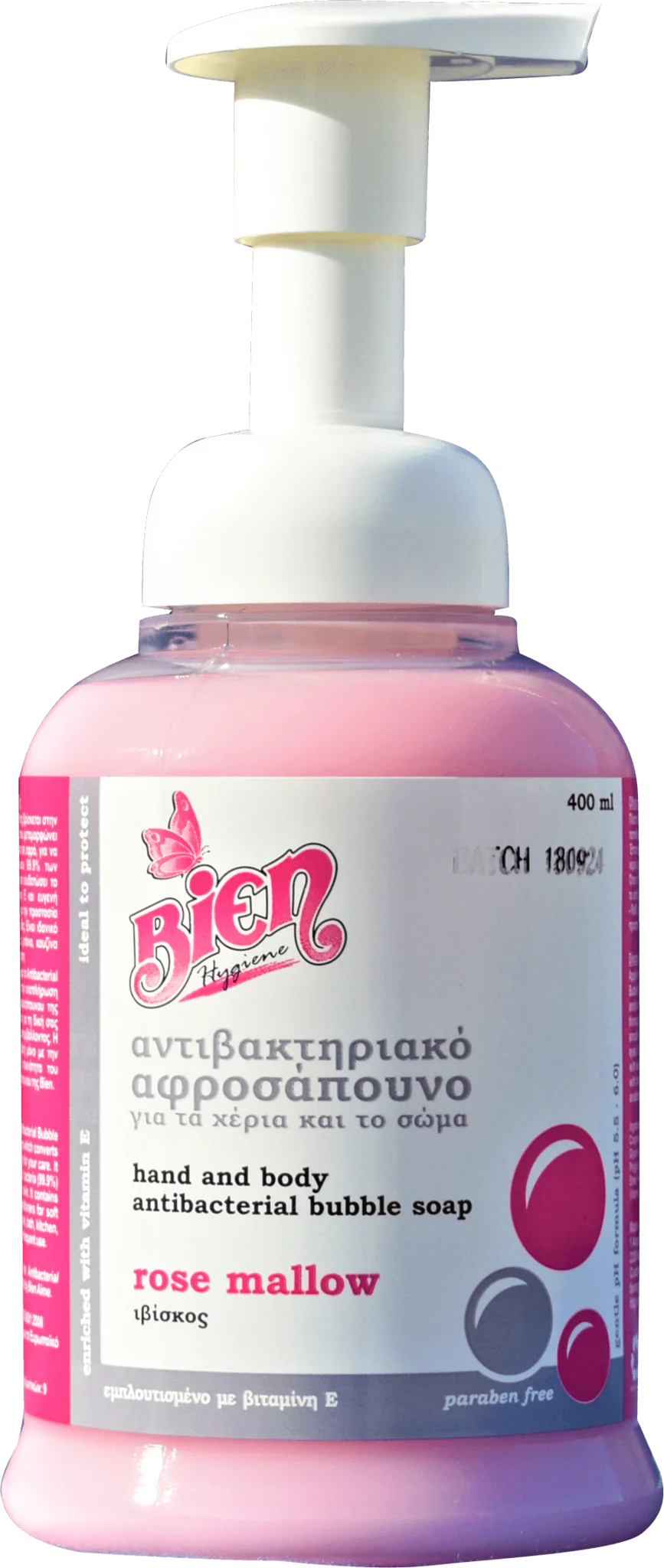 Hand and body antibacterial bubble soap rose mellow 400 ml