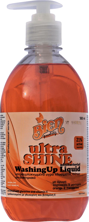 Ultra shine Dishwashing liquid Orange and Mandarine 500 ml pump