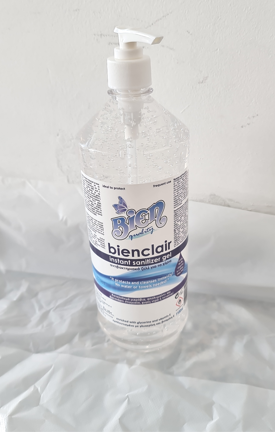 Bienclair instant sanitizer gel 70% alcohol 1 ltr