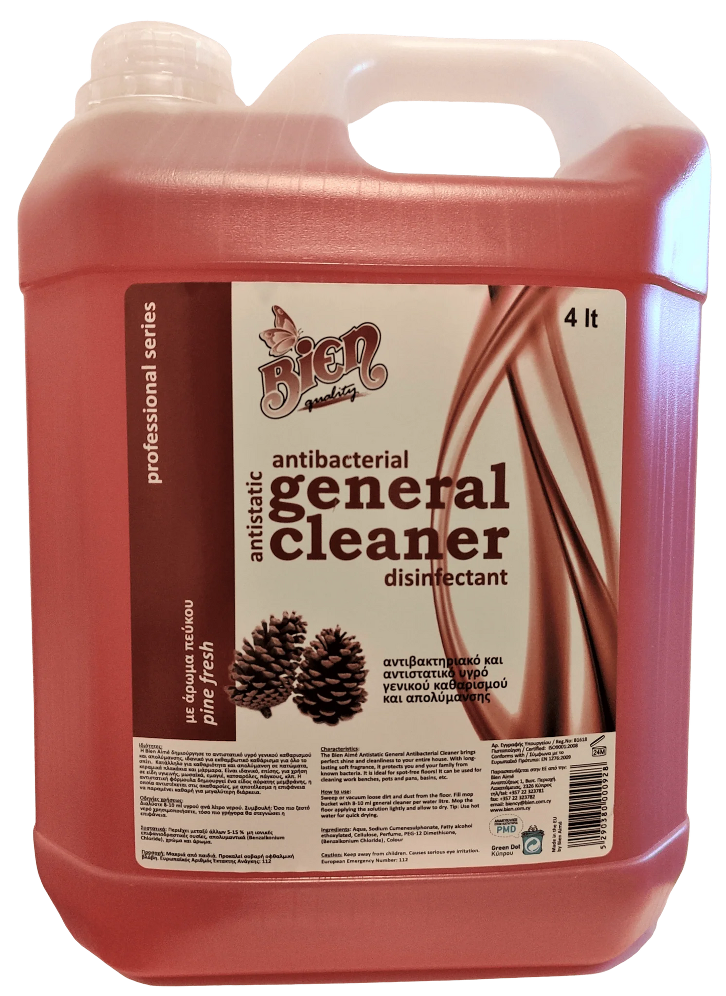 Antibacterial Antistatic General Cleaner pine fresh 4 ltr