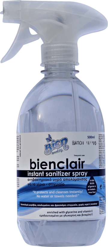 Bienclair στιγμιαίο απολυμαντικό σπρέι 70% αλκοόλ 500 ml