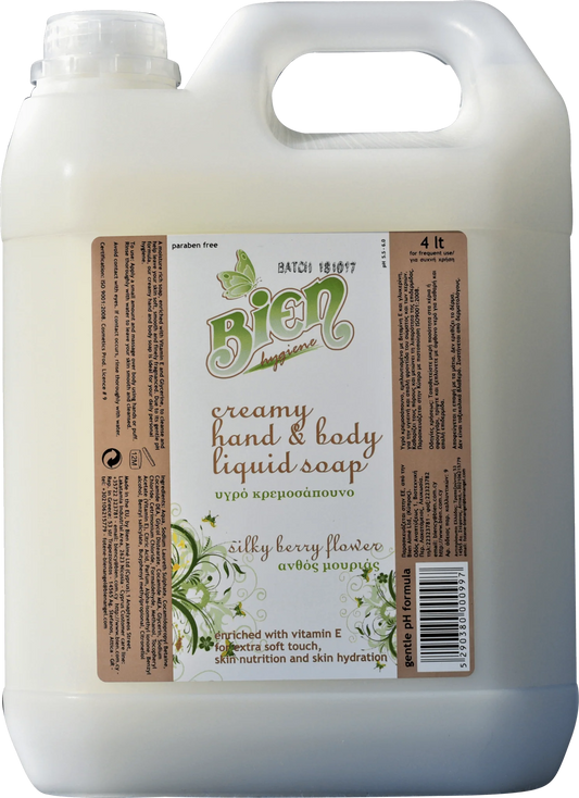 Κρεμώδες υγρό σαπούνι χεριών και σώματος Silky Berry Flower 4 lt 